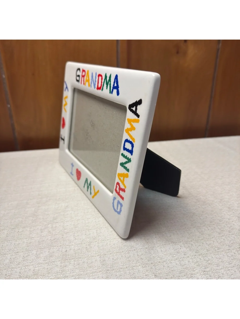 Vintage Ceramic Grandma Picture Frame 4x6 Colorful I Love My Grandma Photo Frame